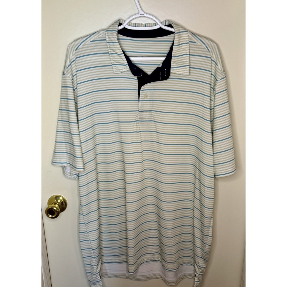 Southern Proper Men's Performance Polo Shirt Striped Golf Stretch L